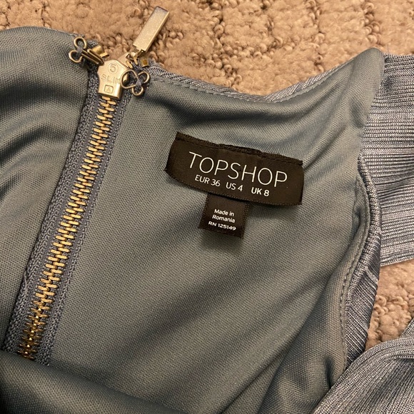 Topshop Off the Shoulder Ribbed Body-Con Dress - Picture 3 of 5